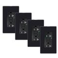 GFCI Outlet 20 Amp ETL Listed LED Indicator Tamper-Resistant Weather Resistant Receptacle Indoor or Outdoor Use with Decor Wall Plates and Screws Black 4 Pack