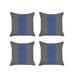 HomeRoots 7.16 x 18 x 18 in. White & Blue Houndstooth Zippered Handmade Polyester Throw Pillow - Set of 4