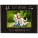 I Love My Poppa To The Moon And Back Laser Engraved Faux Leather Leatherette Wall Hanging/Tabletop Father s Day Black 5X7 Picture Group Family Christmas Horizontal Landscape Photo Frame