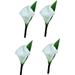 HElectQRIN Set of 4-Real Touch Cream Artificial Keepsake Calla Lily boutonnieres Pin Included