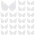50 Pcs Glitter Angel Wing Applique Patches White Sew On Patches Wing Shape Embossed Applique Mini Angel Wing
