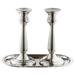 AmJudaica & Gifts Candle Stick Set Of 2 With tray 6 Aluminum With Velvet Box