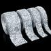 4 Rolls/4 Yards Self Adhesive Rhinestone Ribbon/Strips Crystal Diamond On a Roll Bling Wrap DIY Art Crafts Stickers Rhinestones Tape for Clothes Brithday Wedding Decor