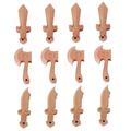 Pendant charm 12 Pcs Hand Carved Peach Wood Chinese Sword Axe Cutter Pendant Charms DIY Jewelry Making Handcraft Accessories for Necklace Bracelet (Mixed Color)