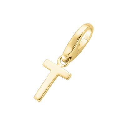 Giorgio Martello Milano - Charm Buchstabe T, Silber 925 Charms & Kettenanhänger 1 ct Gold Damen