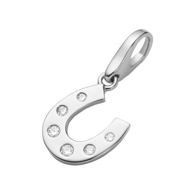 Giorgio Martello Milano - Charm Hufeisen mit Zirkonia, Silber 925 Charms & Kettenanhänger 1 ct Silber Damen