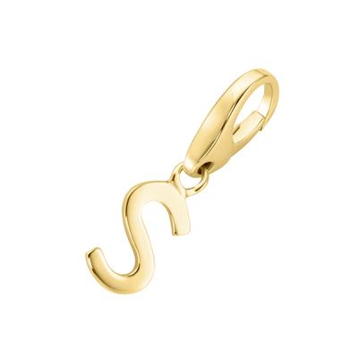 Giorgio Martello Milano - Charm Buchstabe S, Silber 925 Charms & Kettenanhänger 1 ct Gold Damen