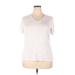 Nine West Short Sleeve T-Shirt: White Tops - Women's Size 2X-Large