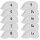 All Teed Up Premium Magnetic Leather Iron and Wedge Golf Club Head Covers | Set of 10 | Fits Most Clubs | Embroidered Club Label on Both Sides of Club Head Cover (White 4-LW (10 pcs))