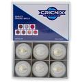 Cricnix Cricket Ball Gold White Leather 142g (6-Pack) for Practice or Training