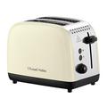 Russell Hobbs 2 Slice Lift & Look Toaster (Longer slots, 6 Browning levels, Defrost/Reheat/Cancel function, Removable Crumb Tray, 1670W, Cream & Stainless Steel Gloss finish) 26551