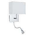 2 Light Wall Lamp with Reading Light in a Polished Chrome Finish