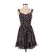 Lauren Conrad Cocktail Dress - A-Line V Neck Sleeveless: Black Dresses - Women's Size 2