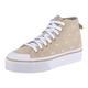 Sneaker ADIDAS ORIGINALS "NIZZA PLATFORM MID" Gr. 41, beige (magic beige, wonder white, collegiate purple) Schuhe Schnürstiefeletten