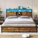 ADORNEVE Queen Bed Frame w/ Type-c & Usb Charging Station, Led Bed Frame Queen Size w/ Storage Headboard | 40 H x 60.3 W x 86.8 D in | Wayfair