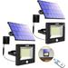 JESLED LED Solar Power Dusk to Dawn Outdoor Security Flood Light w/ Motion Sensor in Black | 4.92 H x 6.29 W x 4.92 D in | Wayfair