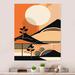 Red Barrel Studio® Orange Sun Sitting Mountain Top II - Unframed Print on Metal in Black/Orange | 32 H x 24 W x 1 D in | Wayfair