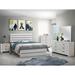 Ebern Designs Beccio 4 Piece Bedroom Set in Coastal White Wood in Brown/White | 52.75 H x 62.4 W x 85.35 D in | Wayfair