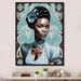 Dakota Fields Cleasby Retro Haute Couture African American Lady II On Canvas Print Plastic in Blue/Brown | 44 H x 34 W x 1.5 D in | Wayfair