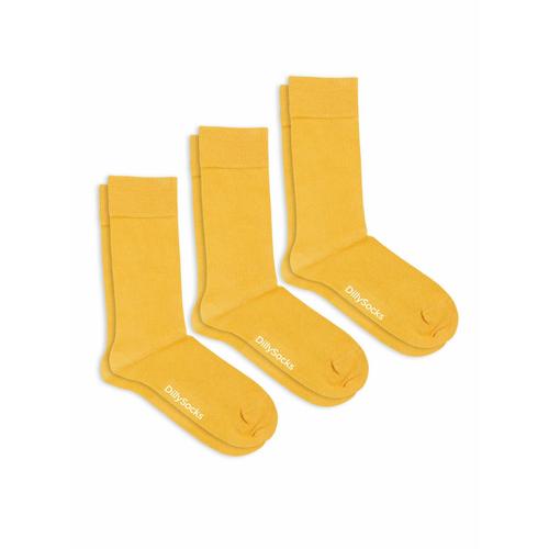 DillySocks 3er-Pack Socken Damen gelb, 36-40