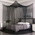 Sexy Mosquito Net Palace Four Door King/Queen Double Size Home Single Bed Prevent Insect Outdoor