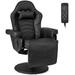 Costway Massage Video Gaming Recliner Chair with Adjustable Height-Black
