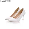 Plus Große Größe 34-47 Schuhe Frau 2017 Neue Ankunft Hochzeit Damen High Heel Mode Süße Kleid Spitz frauen Pumpen A-3