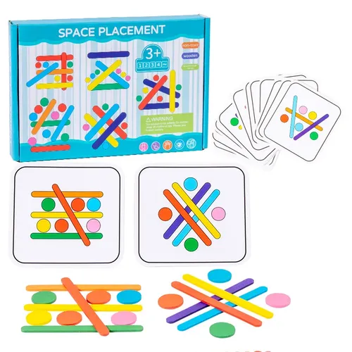 Kinder Regenbogen Stick denken Puzzle Holz DIY Eis Stick Puzzle Herausforderung Tischs piele