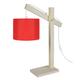 Lampe de bureau bois naturel et rouge