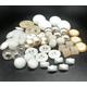 50+ Mixed White Glass Buttons... Small Medium Sets 6-23mm... Various Finishes... Patterns Pearls Gilding etc.