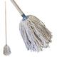 Traditional Cotton Mop Galvanised Metal Socket Mop and Wooden Handle