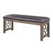 Scarlette Black and Weathered Cherry Bench with Nailhead Trim