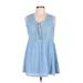 En Creme Casual Dress: Blue Dresses - Women's Size Large