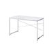 Writing Desk with 4 Tier Shelf Bookcase, Chrome Metal Frame, X-Shape Cross Bar