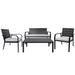 All-Weather 4-Piece Patio Furniture Set with Cushions and Coffee Table