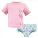 Hudson Baby Infant and Toddler Girl Swim Rashguard Set Flamingo 2 Toddler