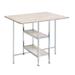 Katrice Antique White and Chrome Counter Height Table with 2 Shelves