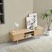 Natural Rattan TV Stand TV Console 55" Boho Farmhouse Entertainment Center, TV Stand with Storage, Media Console for Living Room