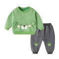 YDOJG Baby Toddler Girls Outfit Set Children Kids Boys Long Sleeve Cute Cartoon Animals Sweatshirt Pullover Tops Cotton Trousers Pants Outfit Set 2Pcs Clothes For 2-3 Years