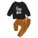 AMILIEe Toddler Baby Boy Halloween Costume Outfit Set Long Sleeve Sweatshirt and Pants Tracksuit