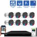 GW Security 8 Channel NVR UltraHD 4K Full-Time Color Night Vision PoE Security Camera System with (8) 8MP Two-Way Audio PoE Outdoor Cameras AI Human & Cars Detection with Alarm Lights