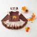 Gubotare Toddler Baby Girls Outfits Kids Girls Pumpkin Tulle Romper Dress Shoes Hairband Set&Outfits BW3 12-18 Months