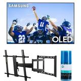 Samsung QN55S95CAFXZA 55 Ultra Slim 4K Quantum HDR OLED Smart TV with a Walts TV Large/Extra Large Full Motion Mount for 43 -90 Compatible TV s and Walts HDTV Screen Cleaner Kit (2023)