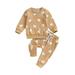 2Pcs Toddler Baby Boy Girl Halloween Outfits Pumpkin Print Long Sleeve Sweatshirt Tops + Sweatpants