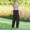 EGNMCR Baby Summer Jumpsuits for Girls Kids Cute Backless Harem Strap Romper Jumpsuit Toddler Pants (Black 2-3 Years) - Baby deals
