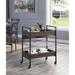 Royce Walnut and Black Serving Cart with 2 Shelves