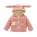 Toddler Girls Thick Woolen Coat Winter Cute Plus Fluffy Hooded Coat Rabbit Ears Jacket Outwear Pink 10