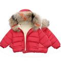 Gubotare Kids Boy s Winter Coat Clothes Kids Hoodie Solid Zipper Jacket Warm Child Coats Keep Color Winter Boys Coat&jacket Red 4-5 Years