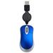 Hemoton Creative USB Wired Mouse Mini Telescopic Mouse Computer Notebook Mouse Portable Mouse (Blue)