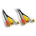 Cablewholesale 12 ft. 3 RCA Male Audio & Video Cable with Gold Plated Connectors Black